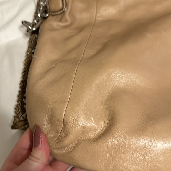 Beige Leather Shoulder Bag - Marked - Picture 3 of 7